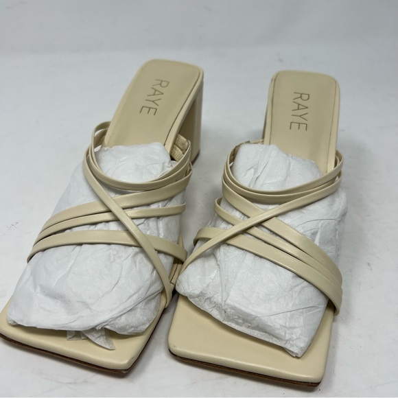 NWT RAYE Lia Cream Leather Strappy Mule Heel Size 6.5 - Picture 5 of 7